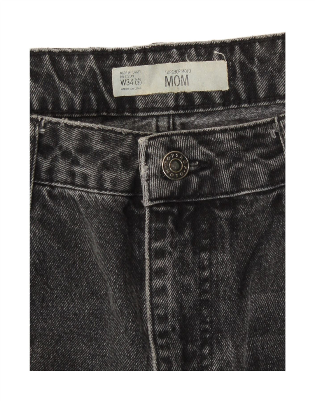 Topshop Женские зауженные джинсы Mom W34 L26 Серые