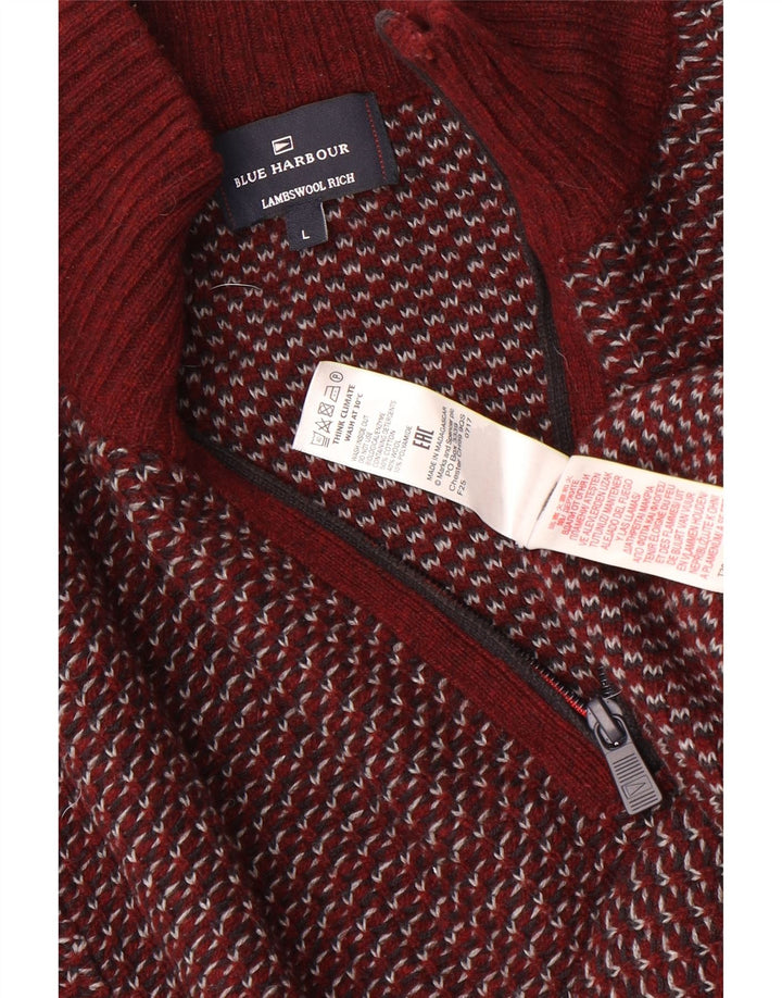 Мужской джемпер с воротником на молнии Marks & Spencer Blue Harbour, большой бордовый