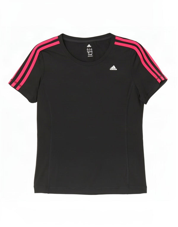 Женская футболка Adidas Climalite Top UK 12/14, средний черный полиэстер