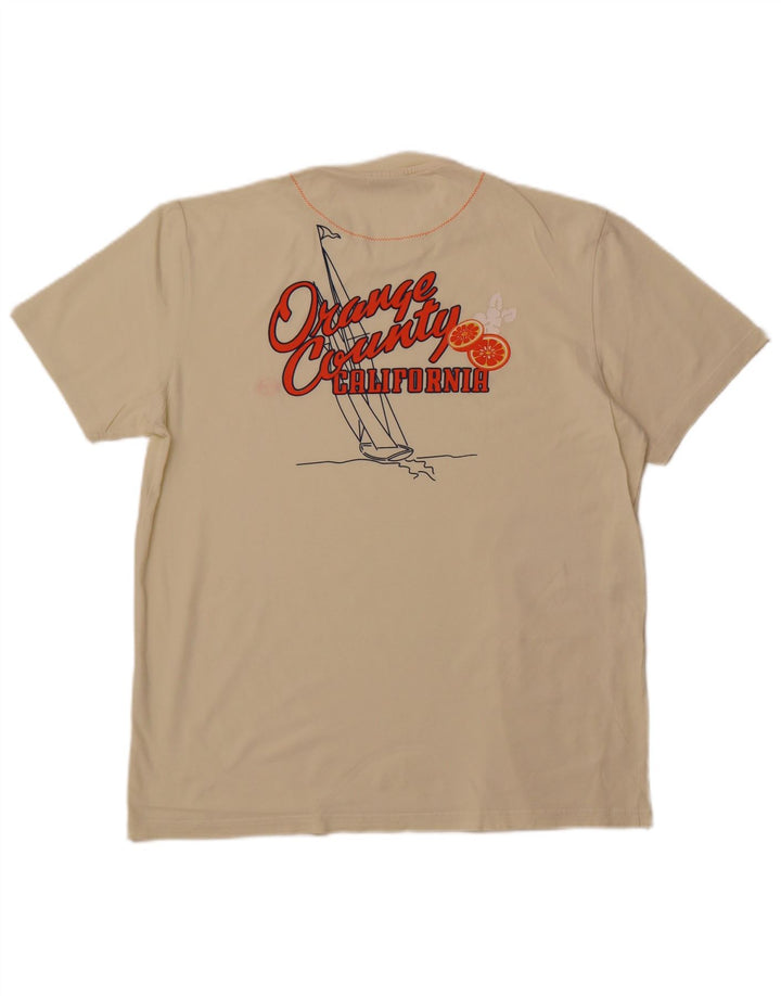 SERGIO TACCHINI Мужская футболка с рисунком Top XL Off White Cotton