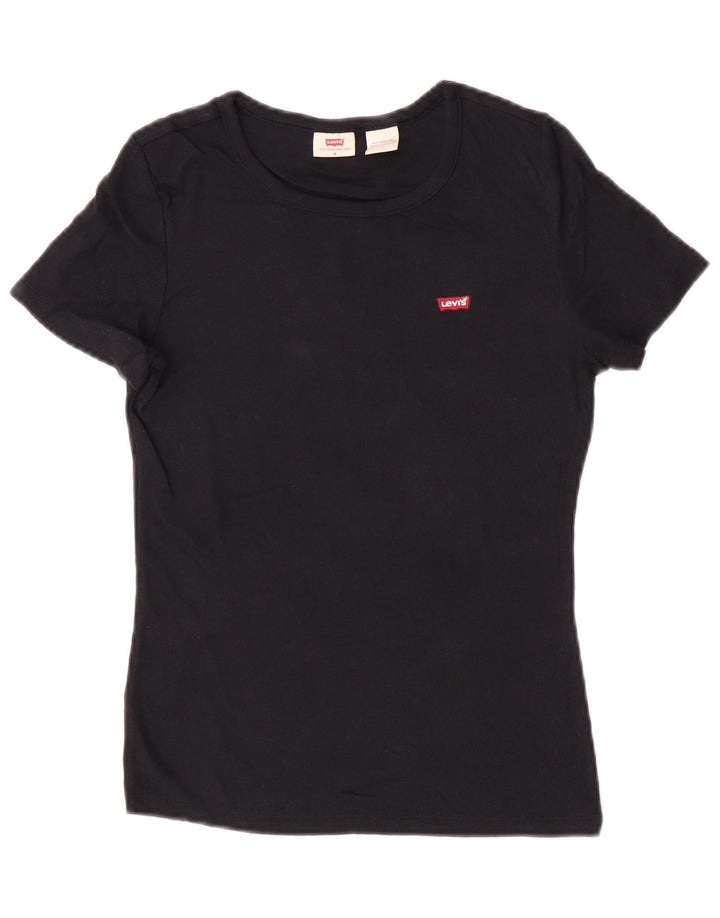 Женская футболка Levi's Top UK 12, средний черный хлопок