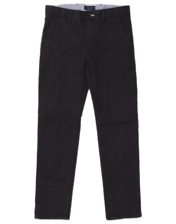 Узкие брюки-чиносы Gant для мальчиков 9–10 лет W26 L23, темно-синие, хлопковые