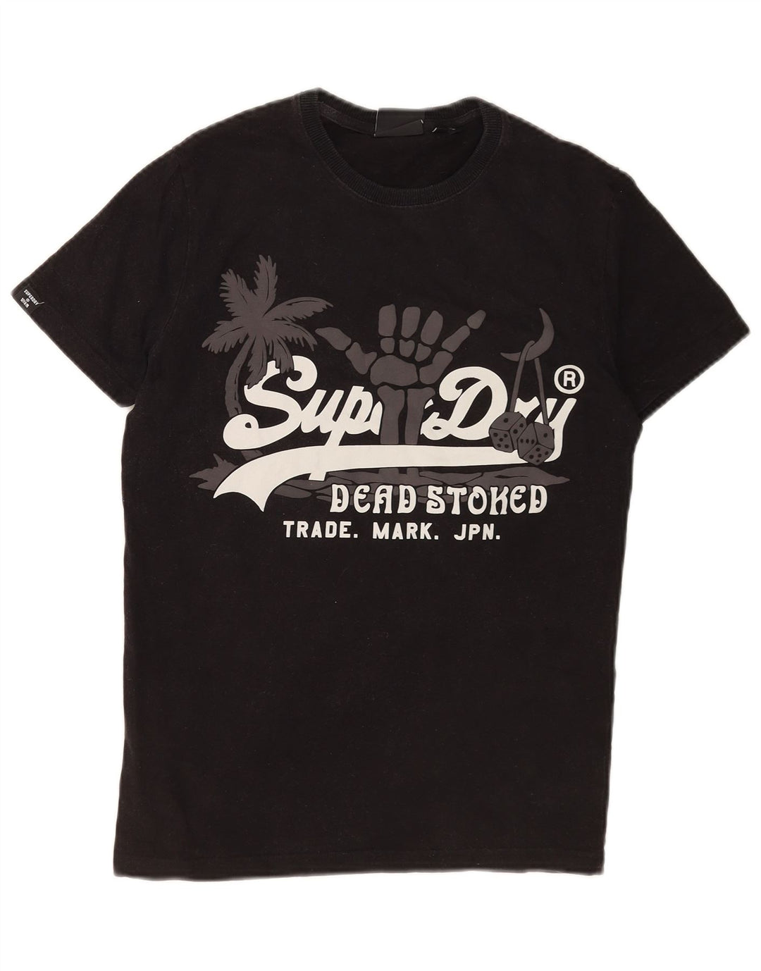 Мужская футболка с рисунком Superdry, маленькая черная