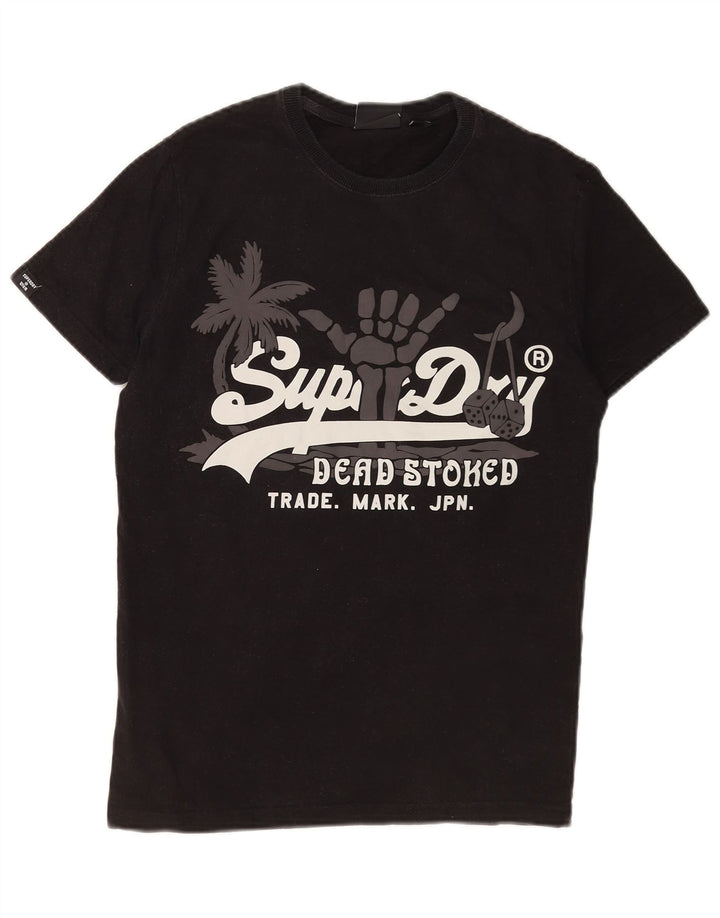 Мужская футболка с рисунком Superdry, маленькая черная
