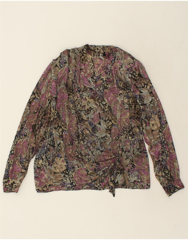 VINTAGE Womens Pullover Shirt Blouse UK 16 Large Multicoloured Floral Vintage Vintage and Second-Hand Vintage from Messina Hembry 