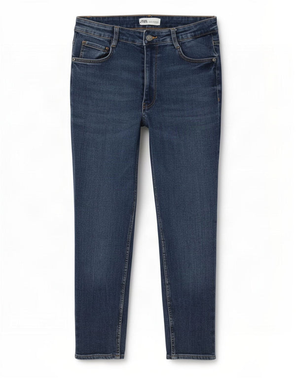 Женские укороченные джинсы скинни Zara EU 40 Medium W30 L24 Синий хлопок