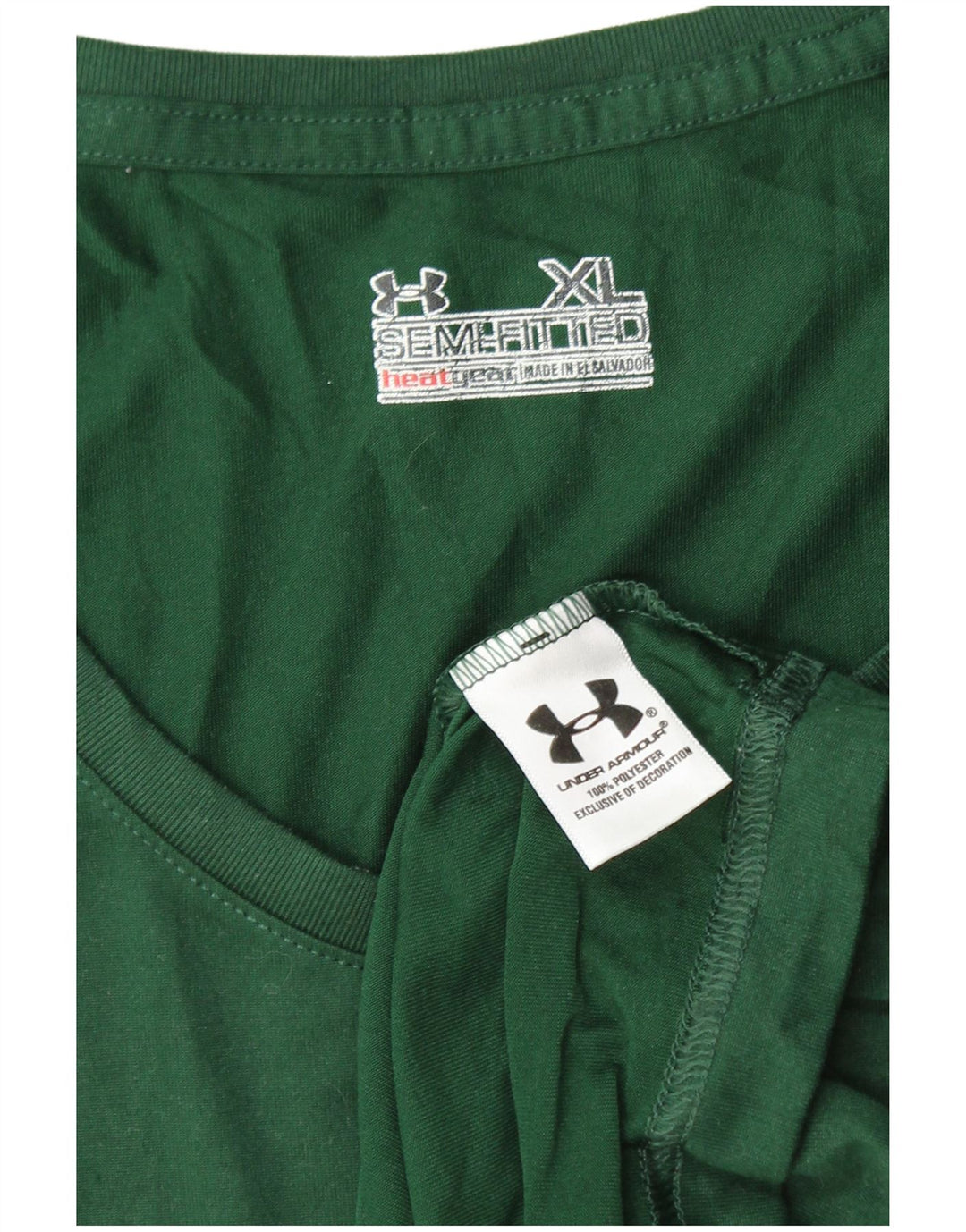 UNDER ARMOR Женская футболка Heat Gear Top UK 18 XL Зеленый полиэстер