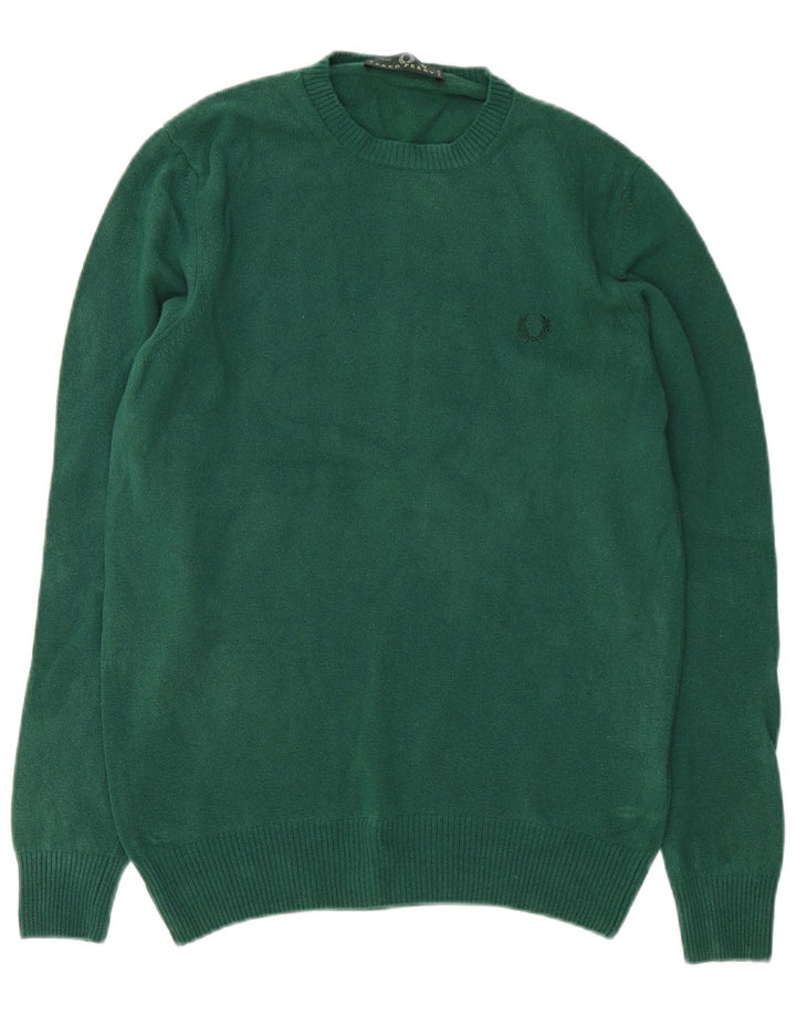 Мужской джемпер с круглым вырезом Fred Perry, средний зеленый шерстяной свитер
