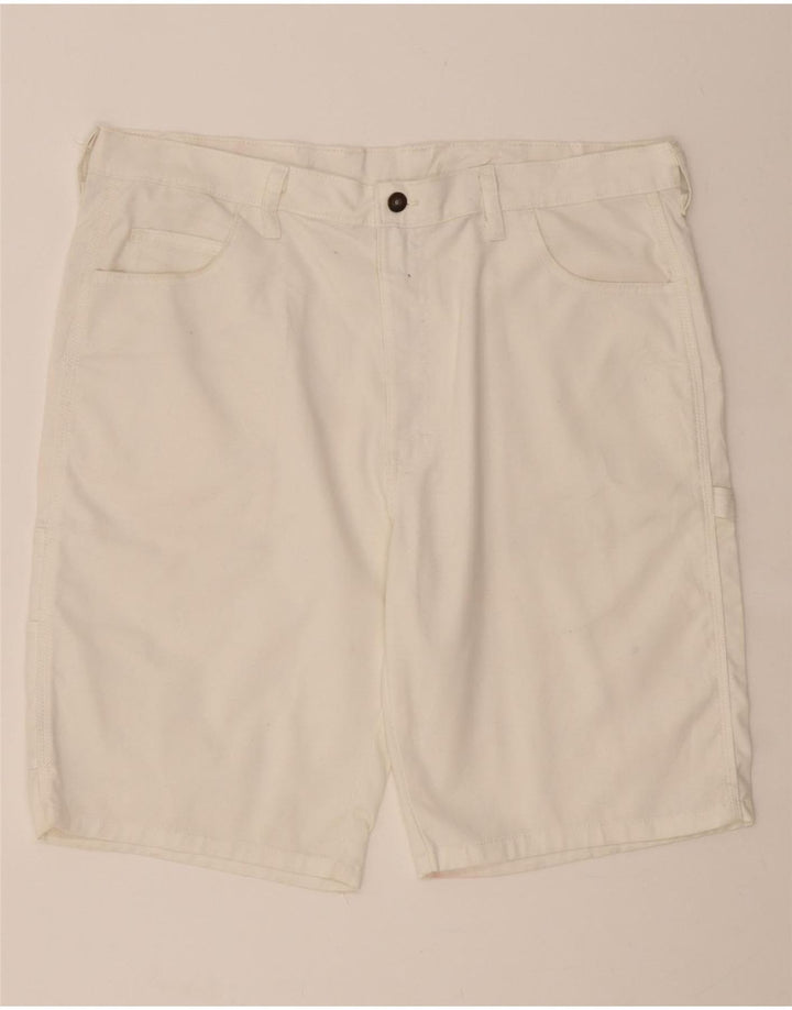 DICKIES Mens Casual Shorts W38 XL White Polyester Vintage Dickies and Second-Hand Dickies from Messina Hembry 