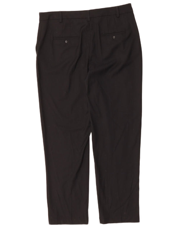 MARKS & SPENCER Womens Relaxed Chino Trousers UK 14 Large W36 L30 Black