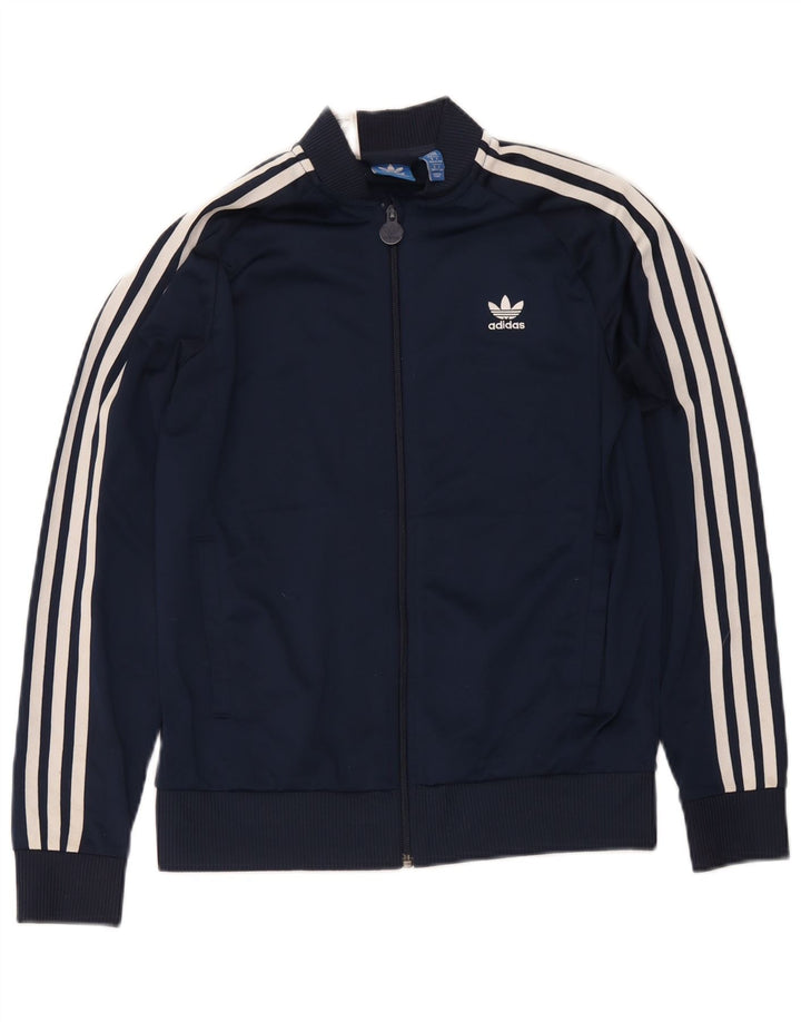 Спортивный костюм Adidas для мальчиков, верхняя куртка 13–14 лет, темно-синий полиэстер