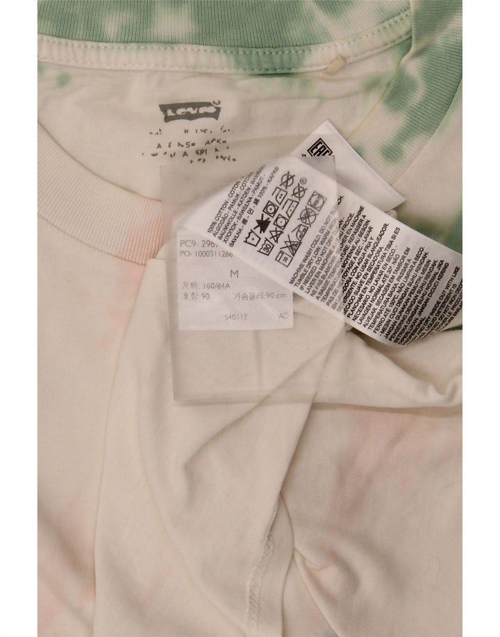 Женская футболка Levi's Top UK 14, средний белый хлопок, цвет тай-дай
