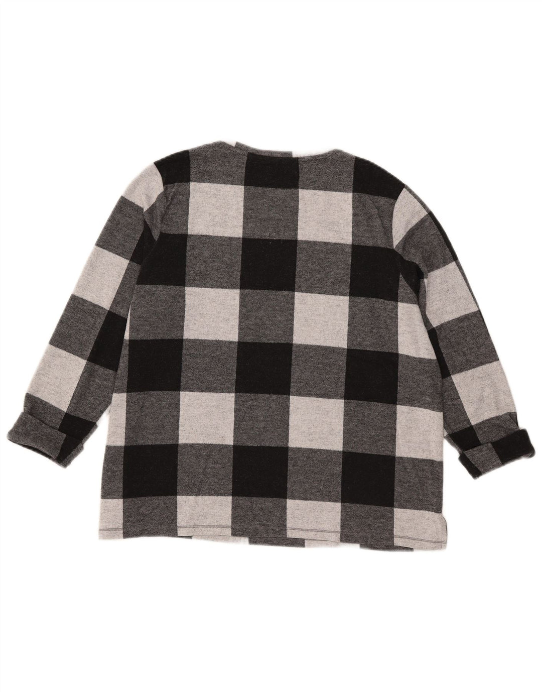 Женский топ Mark & Spencer с рукавом 3/4, Великобритания, 18 XL, черный полиэстер в мелкую клетку