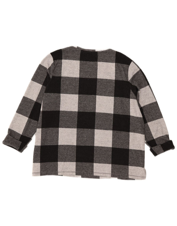 Женский топ Mark & Spencer с рукавом 3/4, Великобритания, 18 XL, черный полиэстер в мелкую клетку