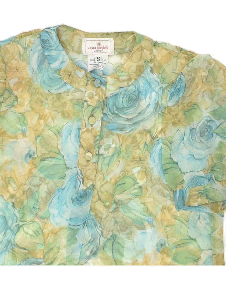 LAURA BIAGIOTTI Girls Short Sleeve Pullover Shirt 7-8 Years Small Green | Vintage Laura Biagiotti | Thrift | Second-Hand Laura Biagiotti | Used Clothing | Messina Hembry 