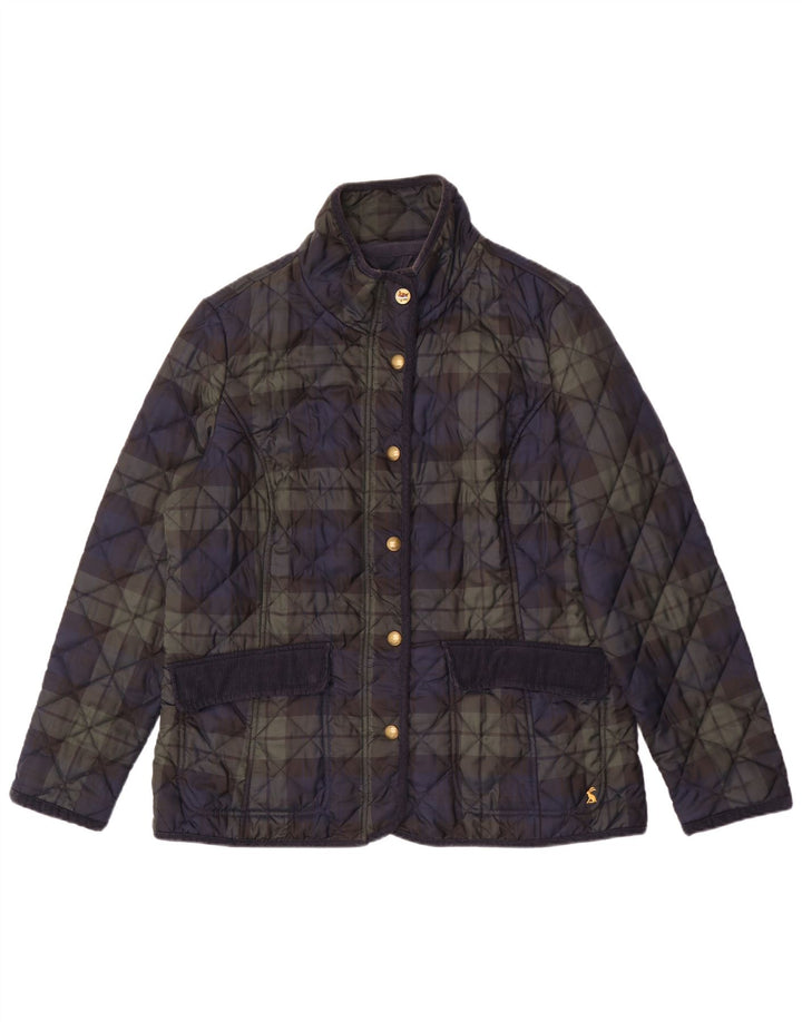 Женская стеганая куртка Joules UK 18 XL Темно-синяя клетка из полиэстера