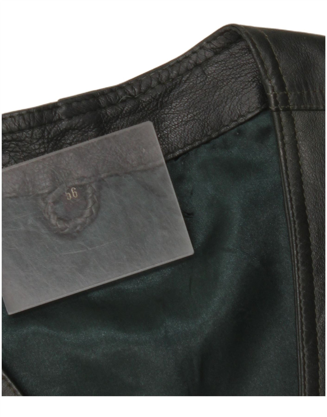 VINTAGE Мужской кожаный жилет IT 56 2XL Кожа цвета хаки