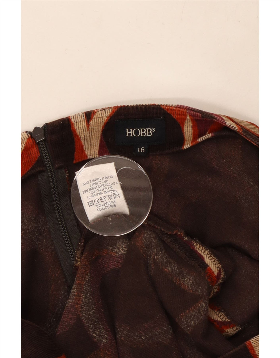 HOBBS Женская юбка-трапеция UK 16, большая W34, разноцветный хлопок в горошек