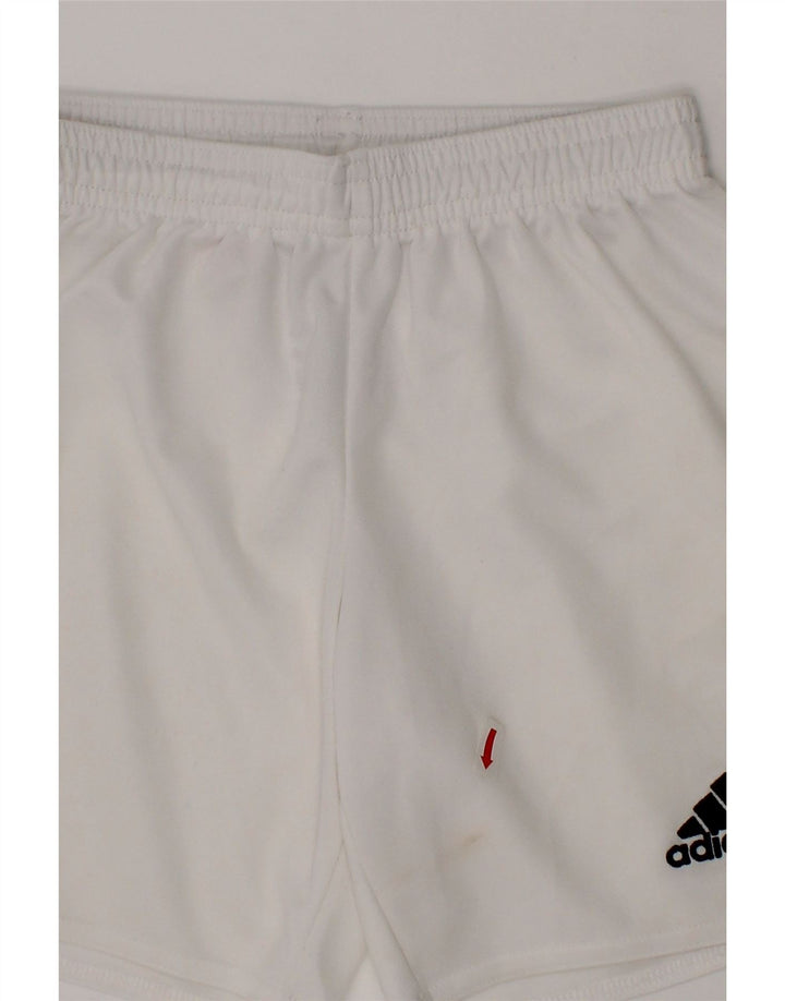 ADIDAS Boys Aeroready Sport Shorts 7-8 Years  White Polyester Vintage Adidas and Second-Hand Adidas from Messina Hembry 