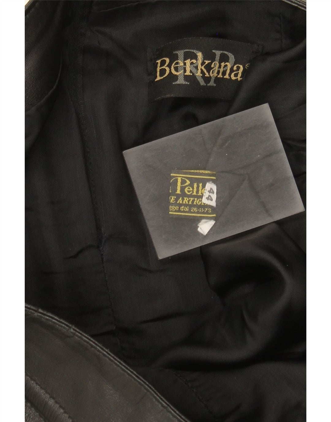 Винтажная женская кожаная юбка IT 44 Medium W30 Черная кожа