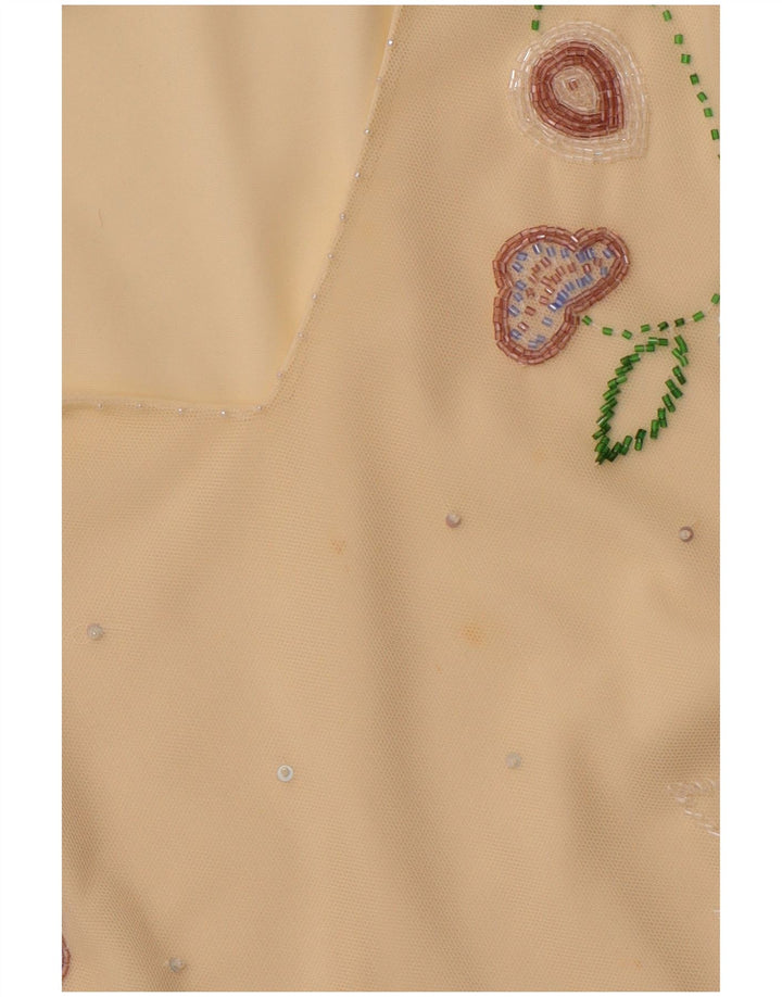 Женская укороченная прозрачная блузка COAST UK 16, большой желтый полиэстер