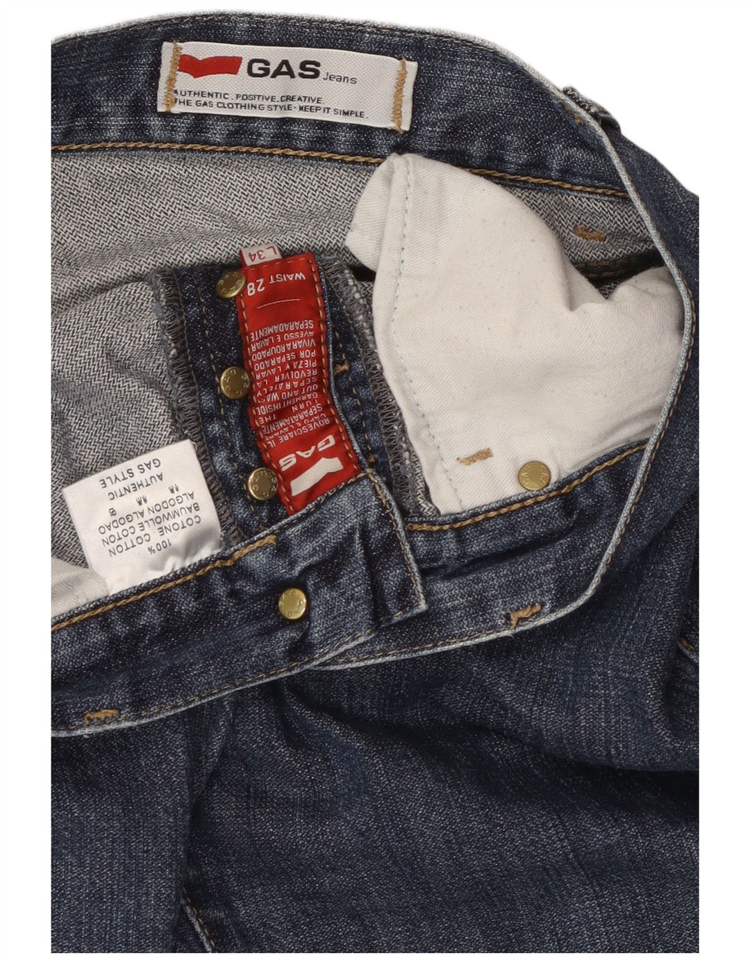 Женские узкие джинсы GAS W28 L34, синие, хлопок