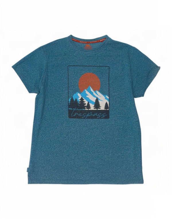 Trespass Mens Graphic T-Shirt Top XL Blue Cotton