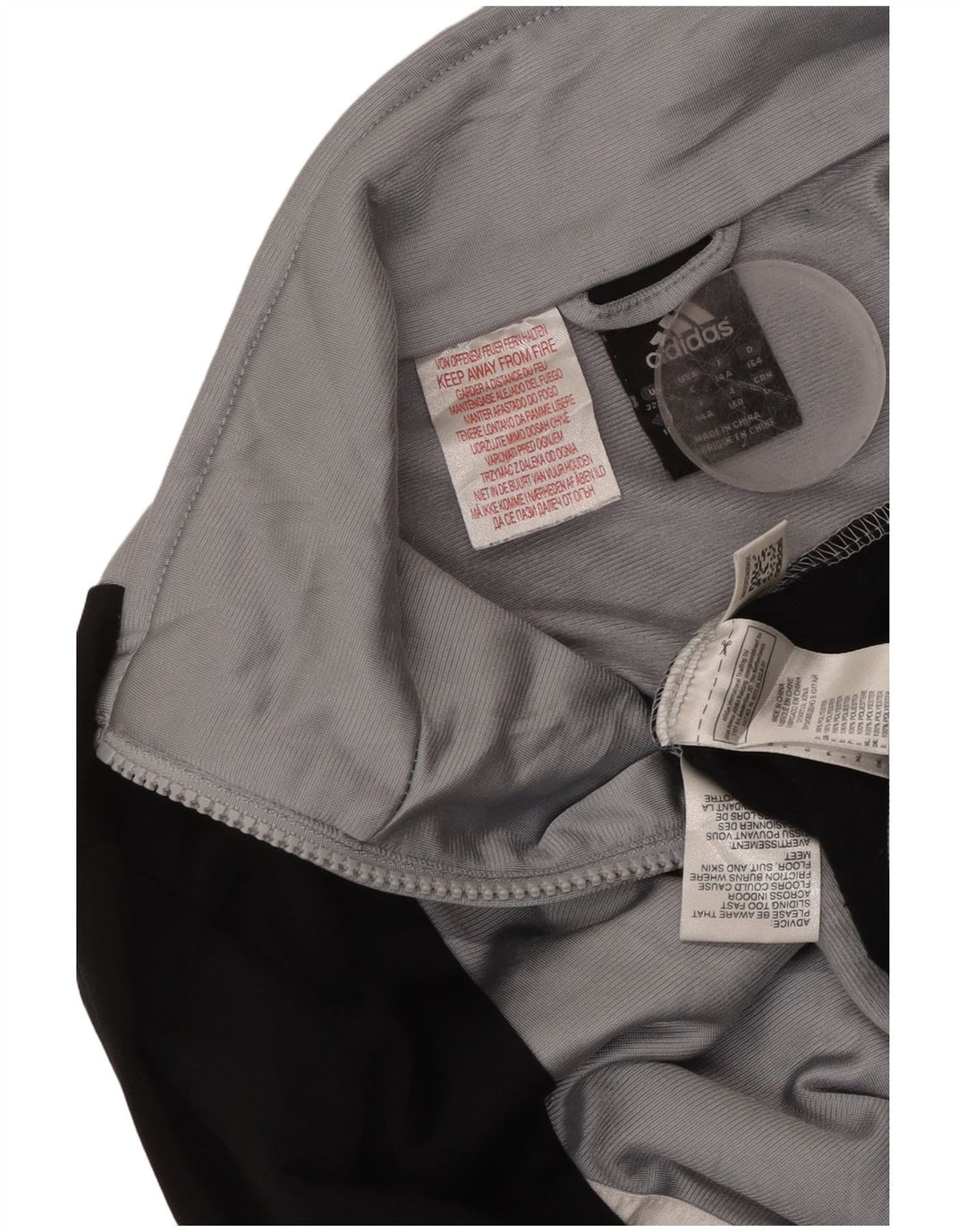 Спортивный костюм ADIDAS для мальчиков, верхняя куртка 13–14 лет, серый полиэстер с цветными блоками