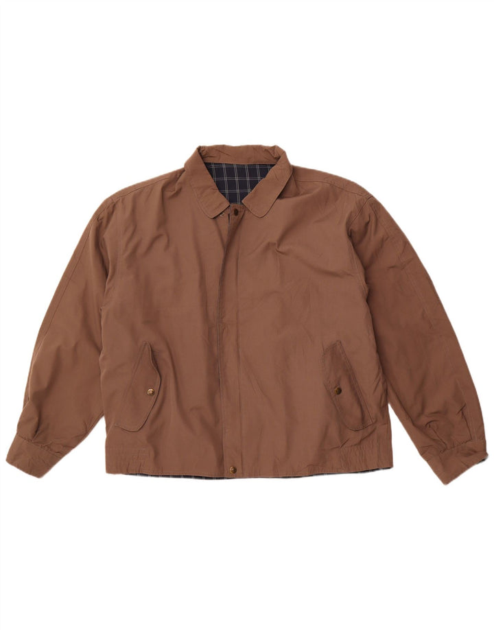 Мужская двусторонняя куртка VINTAGE UK 40, большая коричневая клетка в клетку, полиэстер