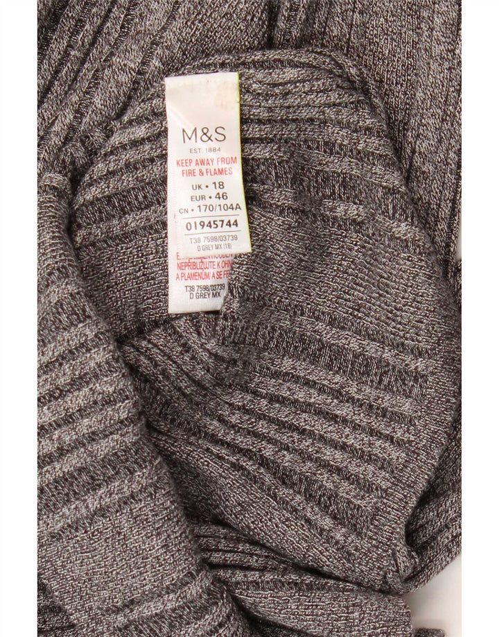 Женский топ с длинным рукавом Marks & Spencer UK 18 XL Серый вискоза