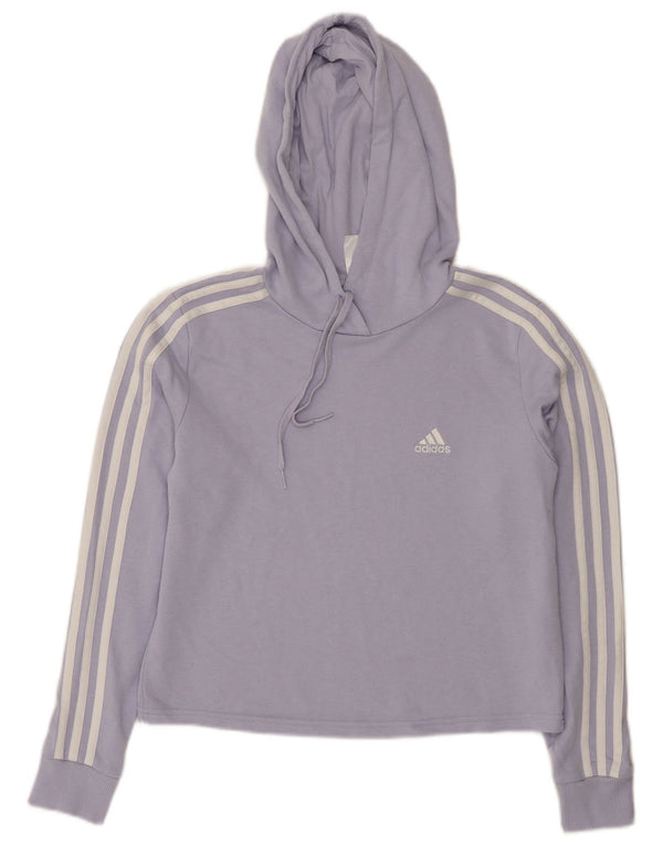 Женский укороченный джемпер с капюшоном Adidas UK 8/10, маленький фиолетовый, хлопок