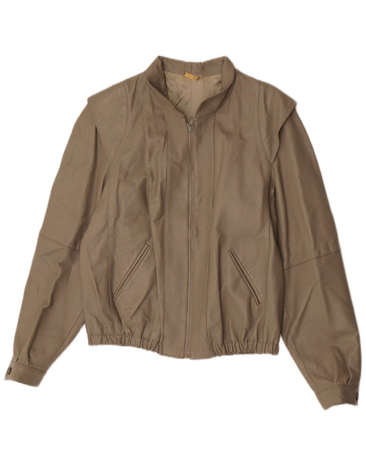 Винтажная женская кожаная куртка IT 44 Medium Grey Leather