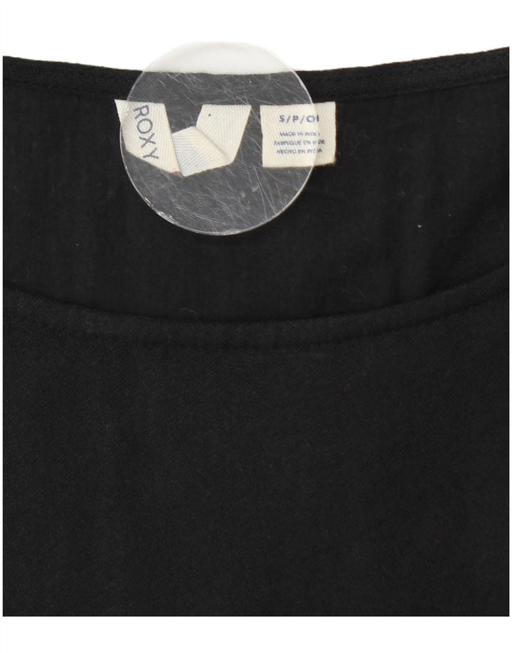 Женское платье А-силуэта ROXY с длинными рукавами, Великобритания, 10 шт., маленькое черное, хлопок