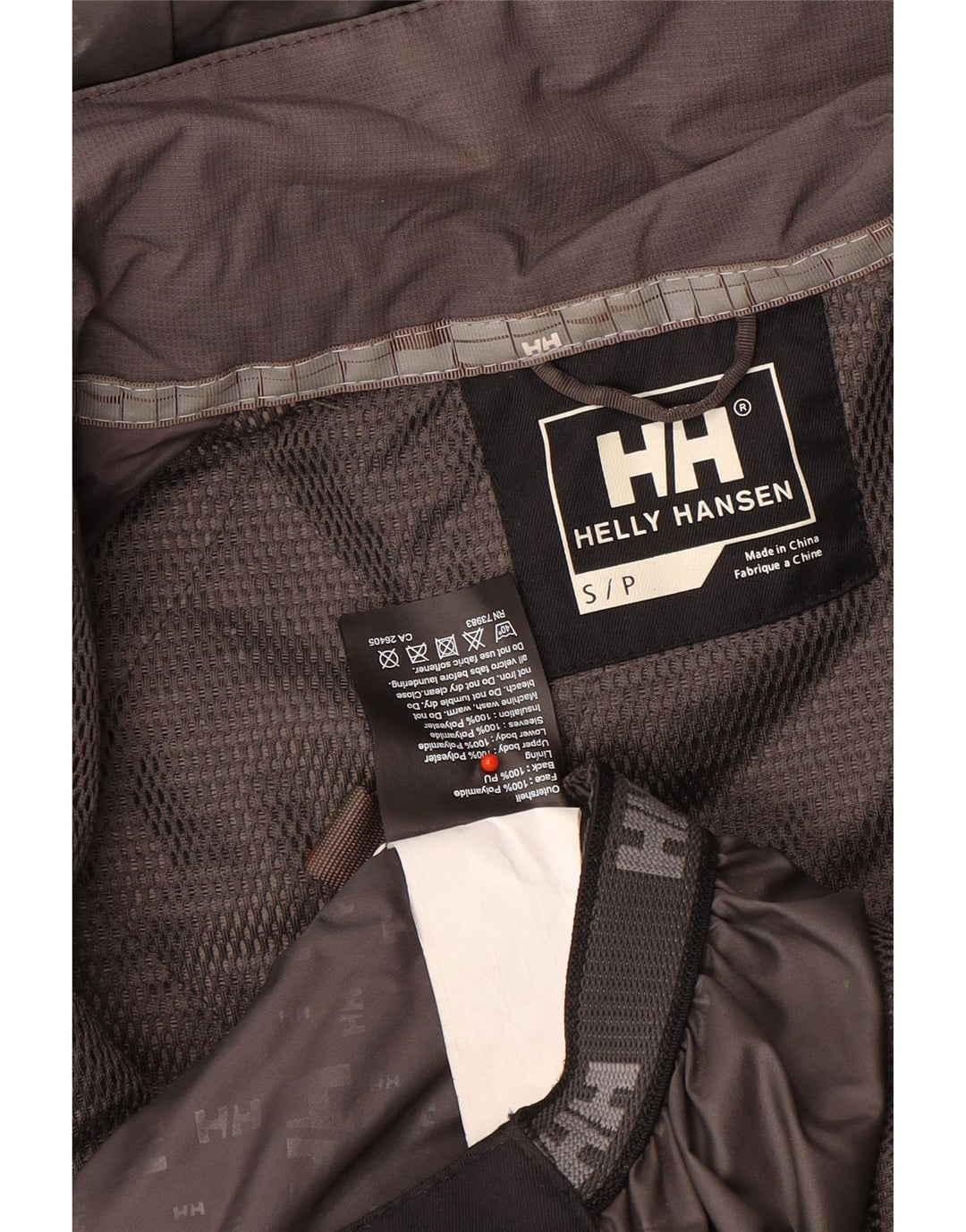 Мужская лыжная куртка Helly Hansen с капюшоном UK 36, маленькая серая, полиамид с цветными блоками