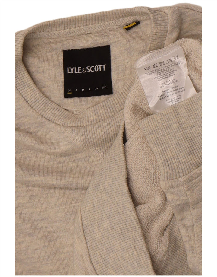 Мужской свитшот Lyle & Scott XS, серый хлопковый джемпер в крапинку