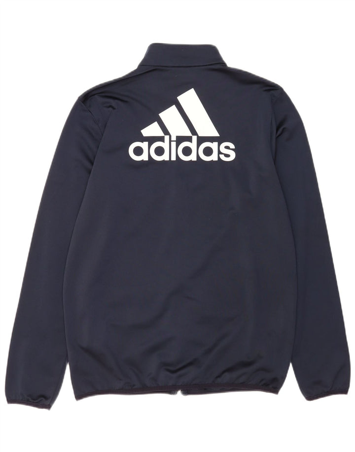 Спортивный костюм Adidas для мальчиков с графическим рисунком, верхняя куртка 15–16 лет, темно-синий полиэстер