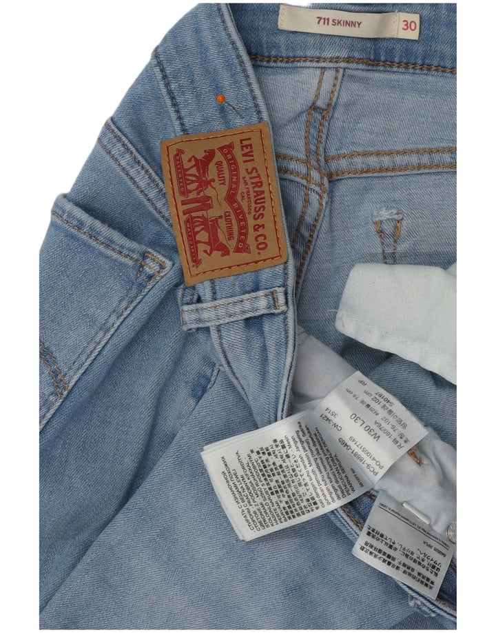 Женские джинсы скинни LEVI'S 711 W30 L30 синие, хлопок