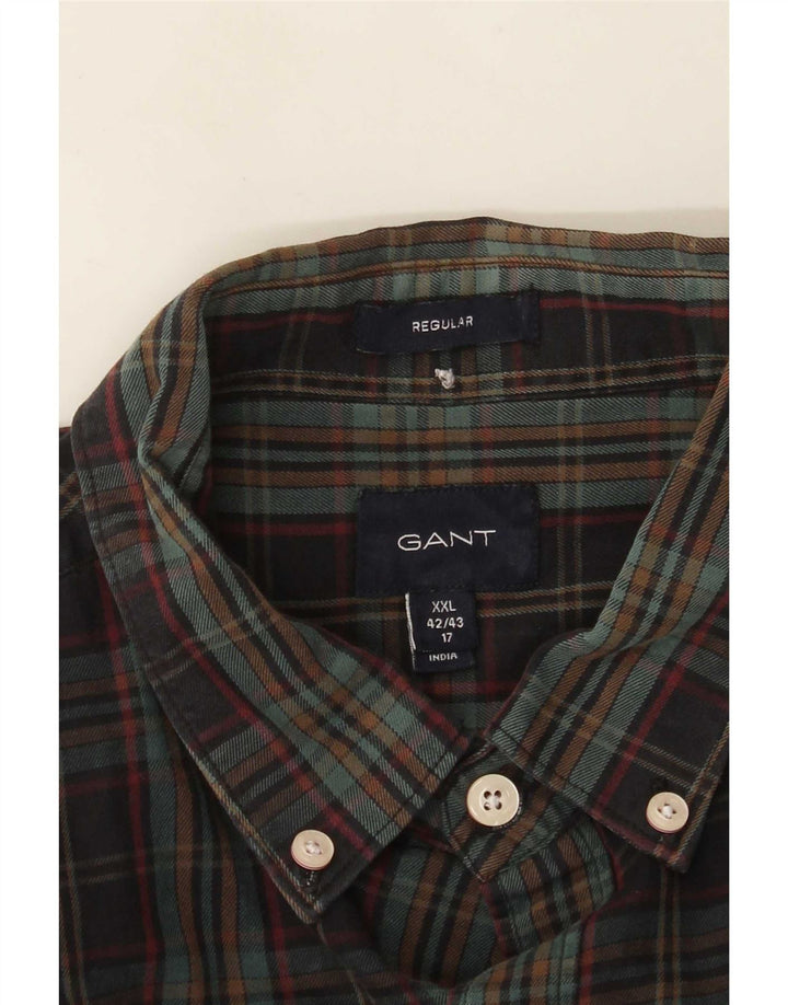 Мужская фланелевая рубашка стандартного кроя Gant, размер 42/43, 17, 2XL, в разноцветную клетку