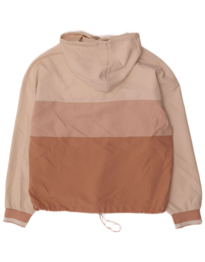 Женская куртка-анорак с капюшоном Zara UK 10, маленькая, разноцветная, с цветными блоками