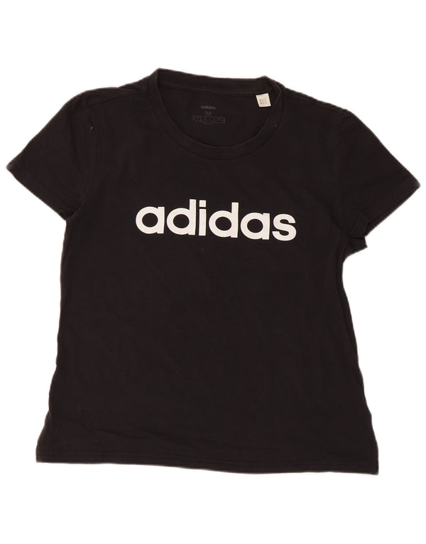 Женская футболка Adidas с коротким рукавом с рисунком Top UK 12, средний черный