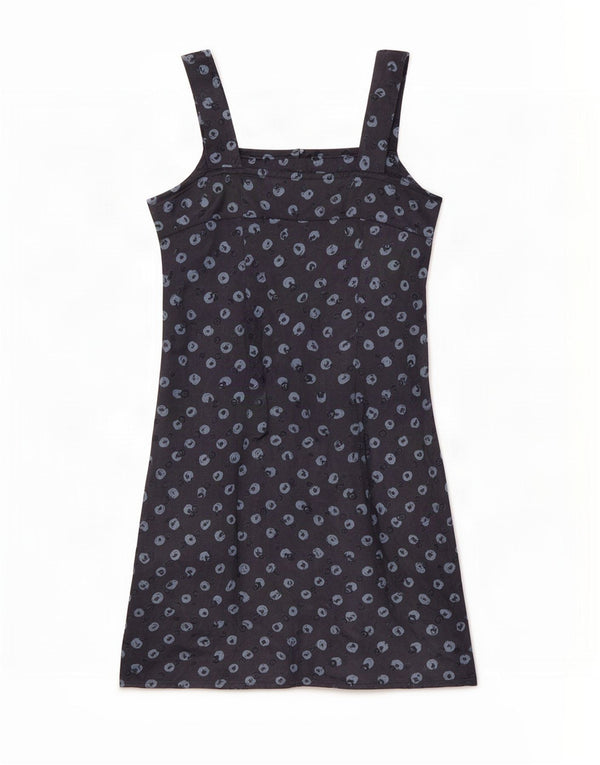 Benetton Womens Abstract Pattern Sundress UK 6 XS Navy Blue