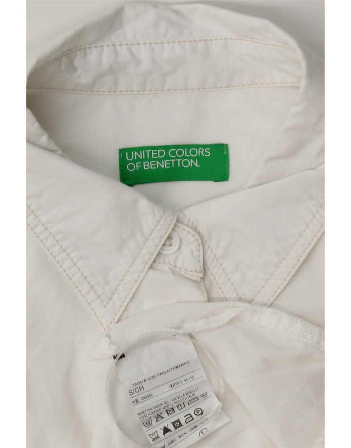 Женская рубашка оверсайз Benetton UK 10, маленькая, белый хлопок