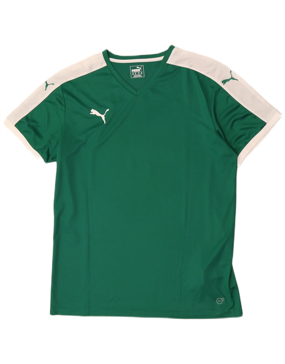 Мужская футболка Puma Top XL зеленая из полиэстера с цветными блоками