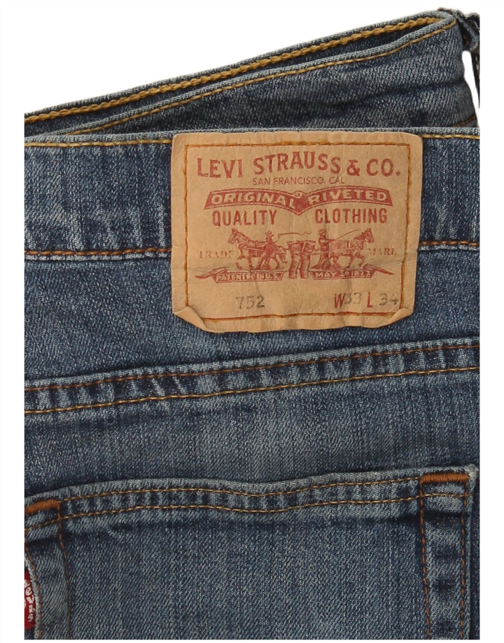 Мужские прямые джинсы Levi's 752 W33 L31 синие, хлопок