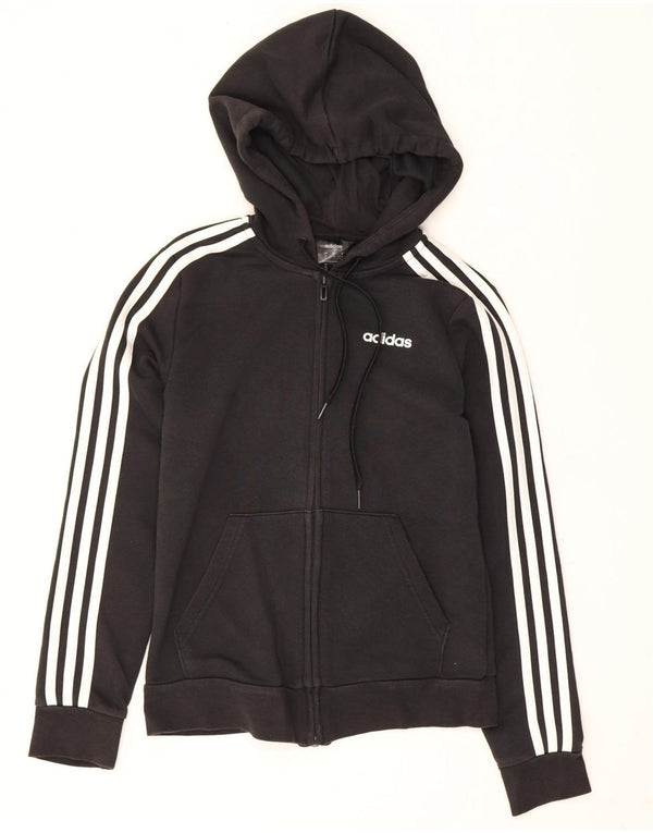 Женский свитер с капюшоном на молнии Adidas UK 4/6 XS, черный хлопок