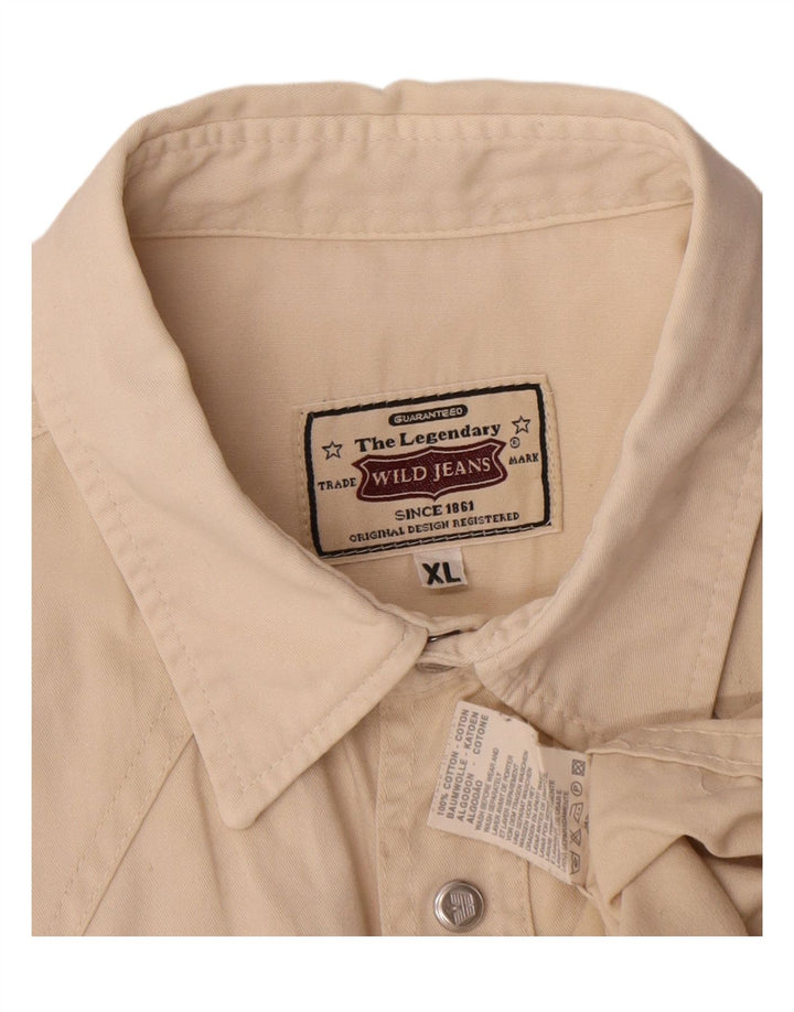 Мужская рубашка VINTAGE XL бежевого цвета, хлопок