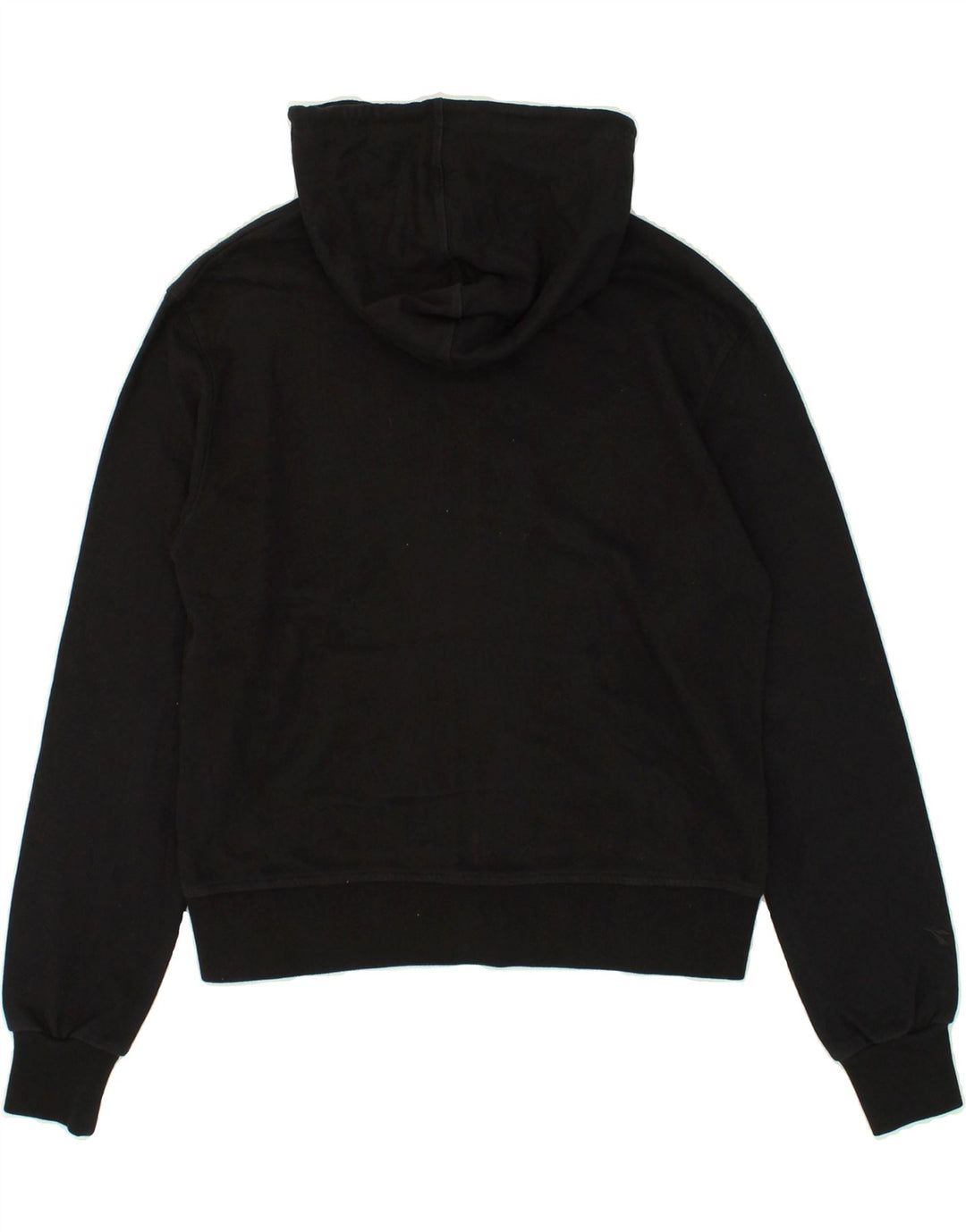 DIADORA Womens Zip Hoodie Sweater UK 14 Medium Black Vintage Diadora and Second-Hand Diadora from Messina Hembry 