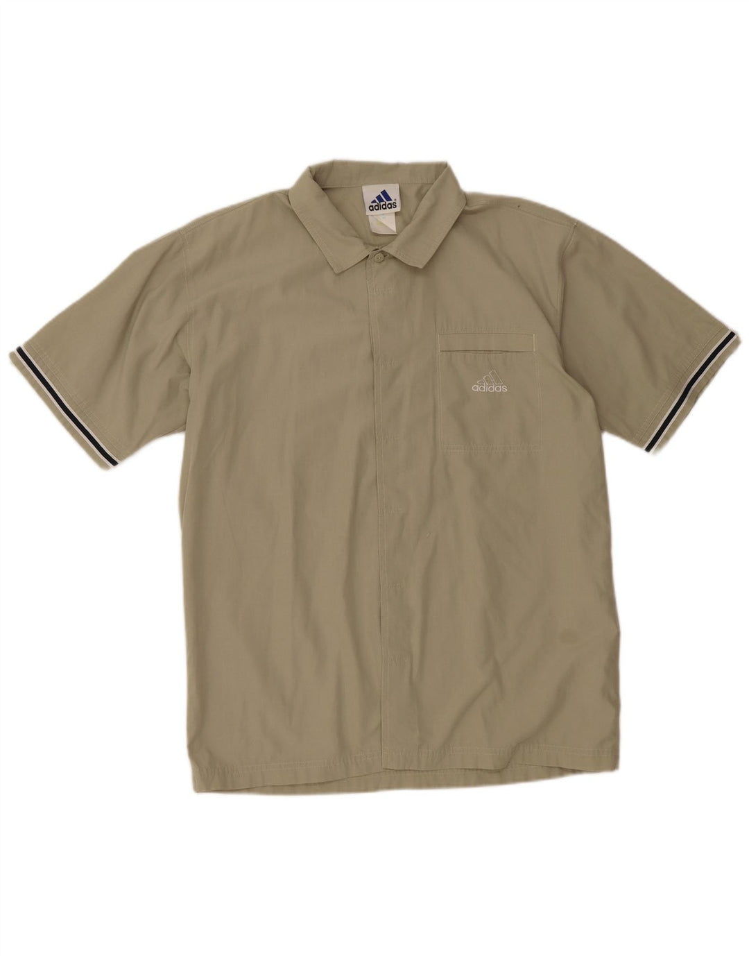 Мужская рубашка ADIDAS с коротким рукавом UK 38/40, средний хаки, полиэстер