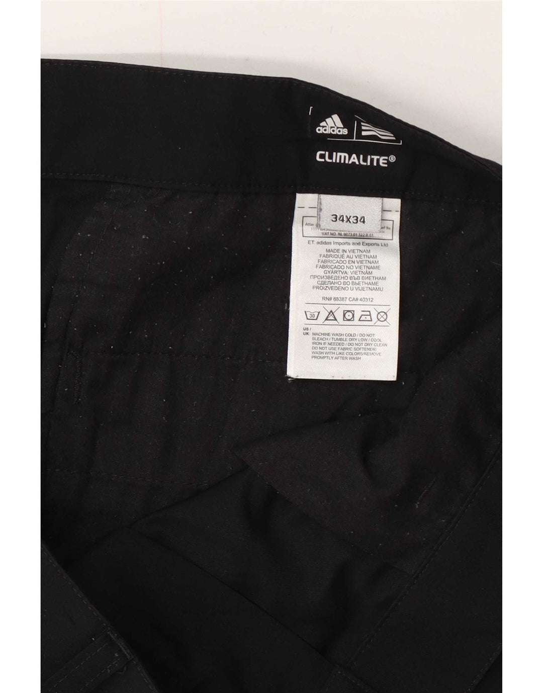 Мужские прямые брюки чинос Adidas Climalite W34 L34, черный полиэстер