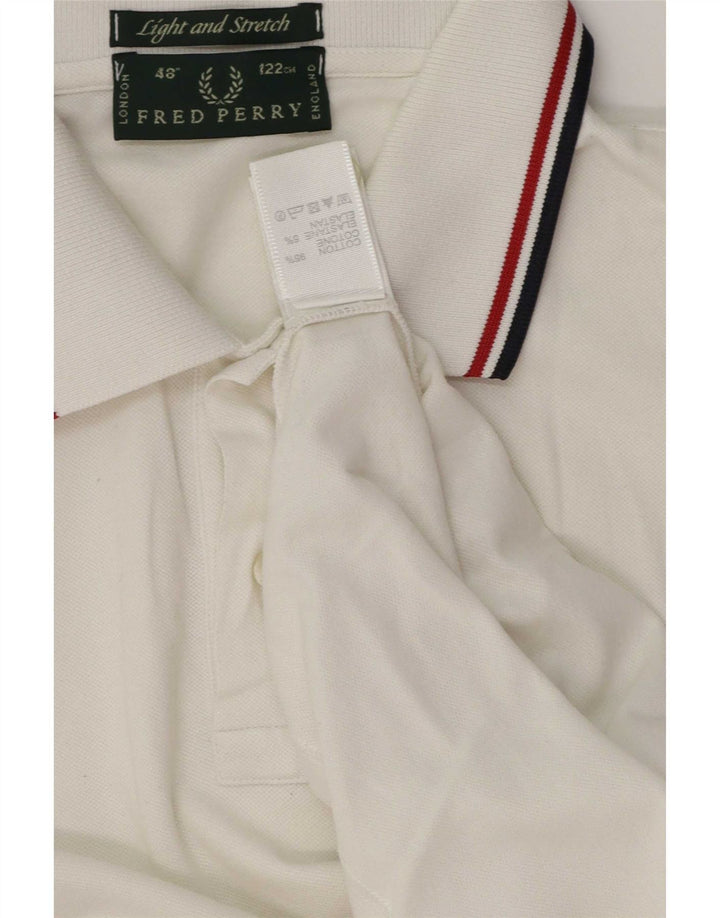 Мужская рубашка-поло Fred Perry в большую белую полоску из хлопка